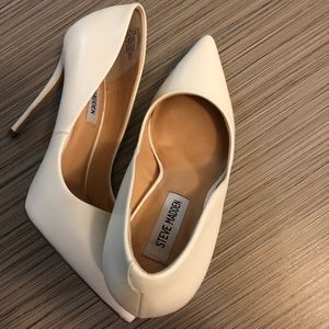 White Steve Madden stilettos